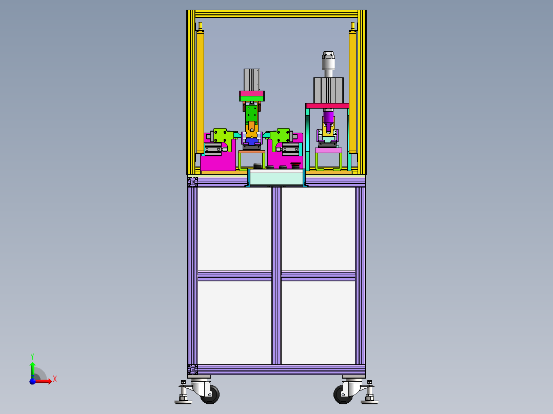 碳刷架铜角整形机前视图