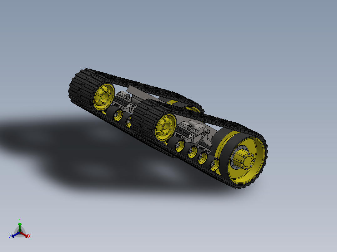 拖拉机履带悬挂结构正等轴测图