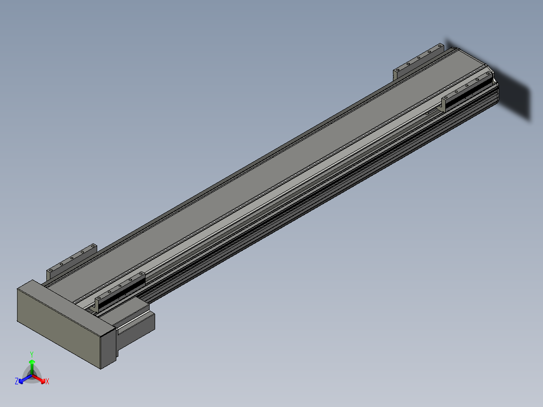 直线模组LHA170-S1100-L设计图纸正等轴测图