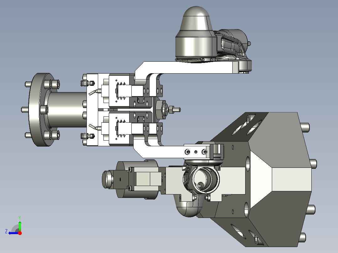机床夹具以及机器人双抓手右视图