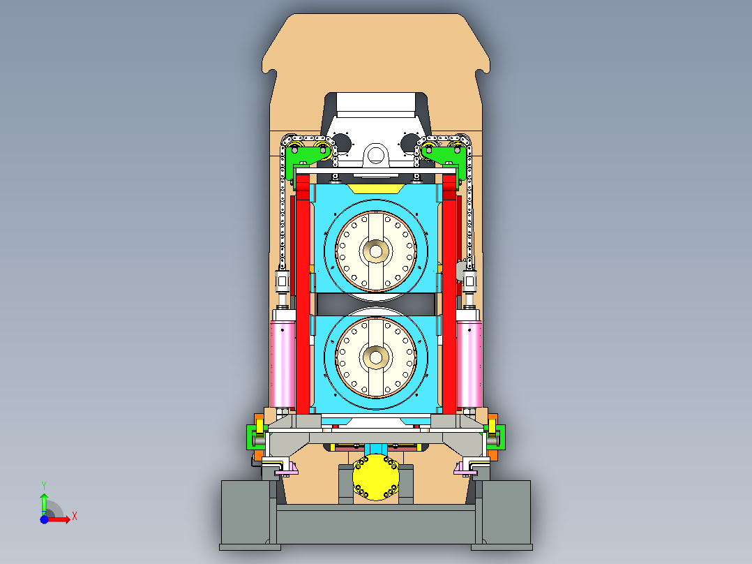 棒料层压辊数模前视图