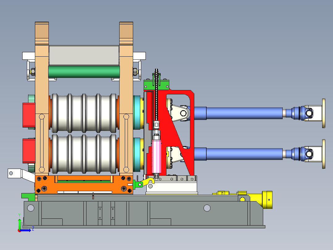 棒料层压辊数模左视图
