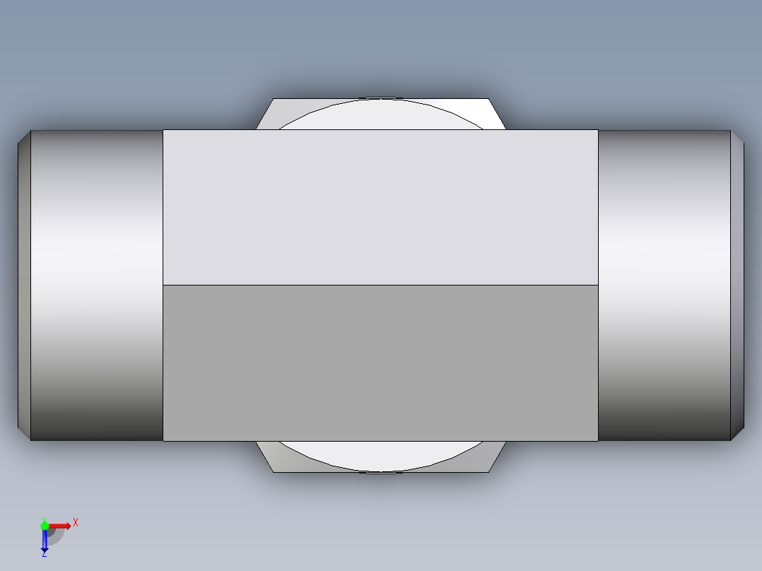 卡套式工业通用硬管接头EO_Adjustable_locknut_branch_tee_TEE22LROMDCF俯视图