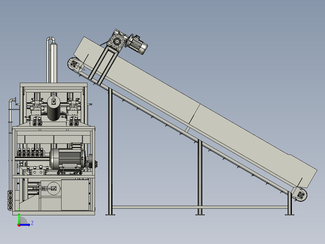 压塑料废料回收机左视图