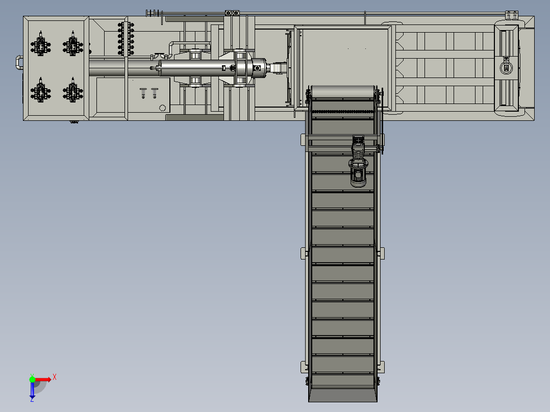 压塑料废料回收机俯视图