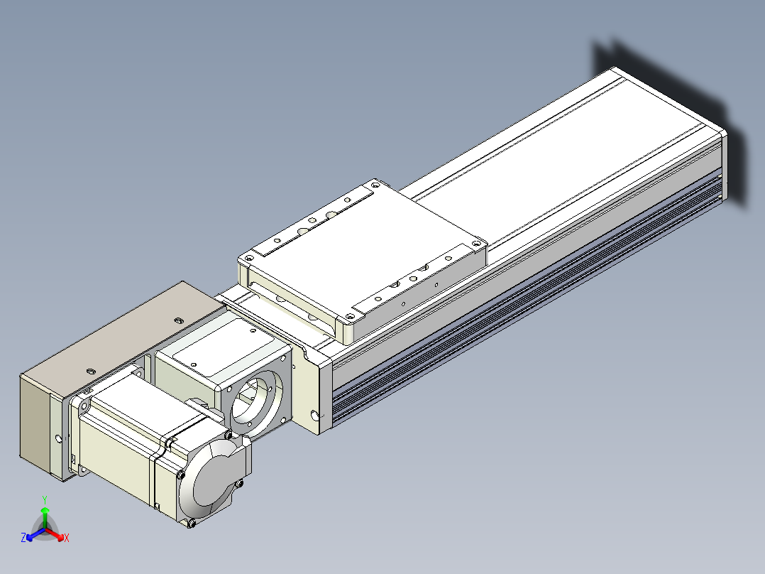 同步带全封闭直线模组TPA-HCB-105D-90-L150-ML-Y-P20-N3主视图