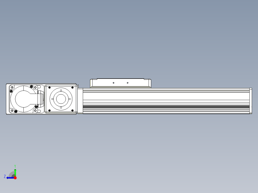 同步带全封闭直线模组TPA-HCB-105D-90-L150-ML-Y-P20-N3右视图