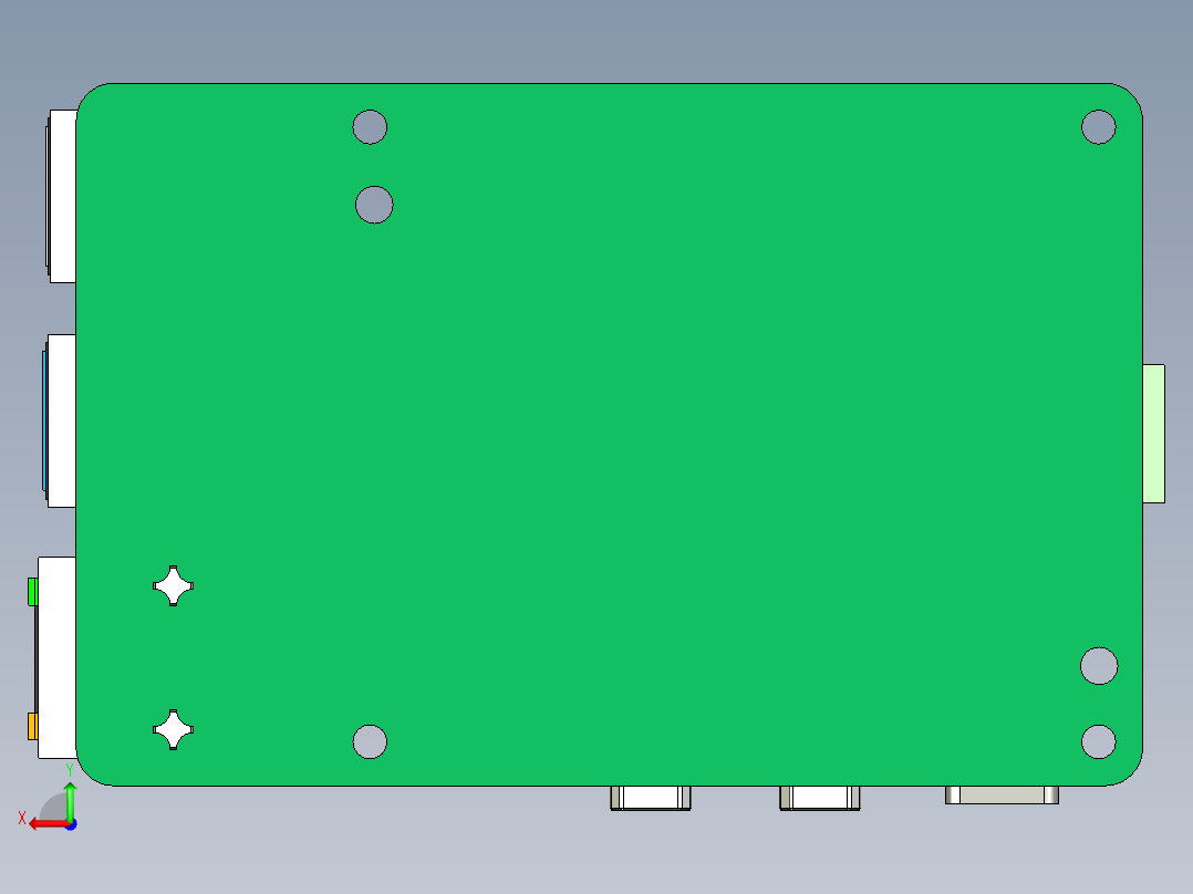 树莓派Pi5SBC模型开发板PCB模型后视图
