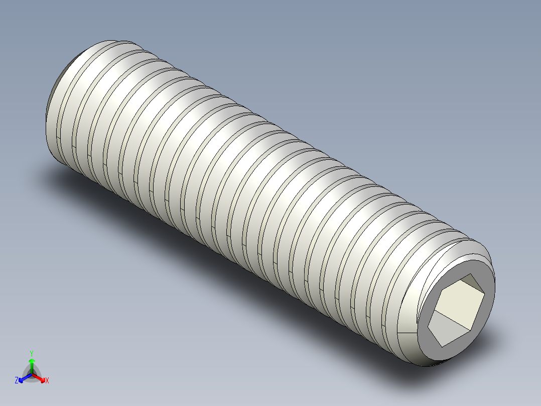 DIN 913-ISO 4026 固定螺钉-M8 L=30.STEP正等轴测图