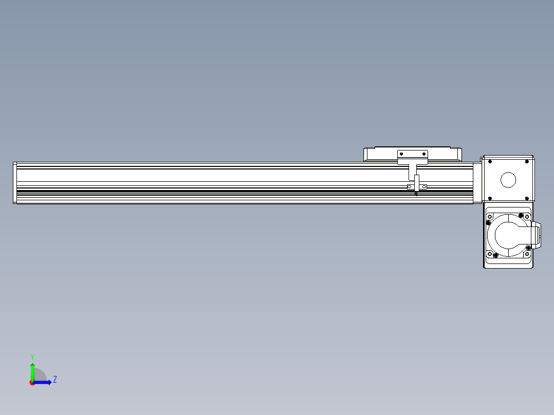 同步带全封闭直线模组TPA-HCB-105D-90-L400-RP-Y-P20-N3左视图