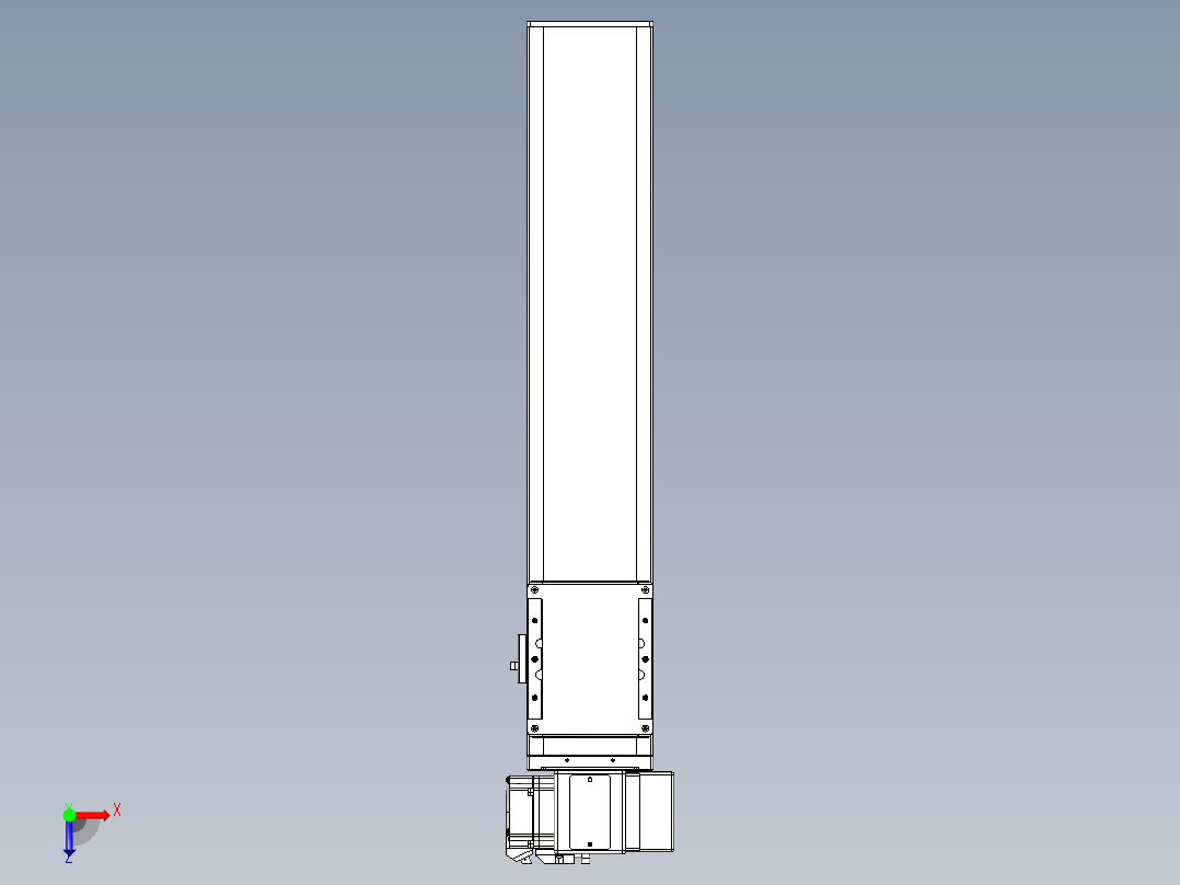 同步带全封闭直线模组TPA-HCB-105D-90-L400-RP-Y-P20-N3俯视图