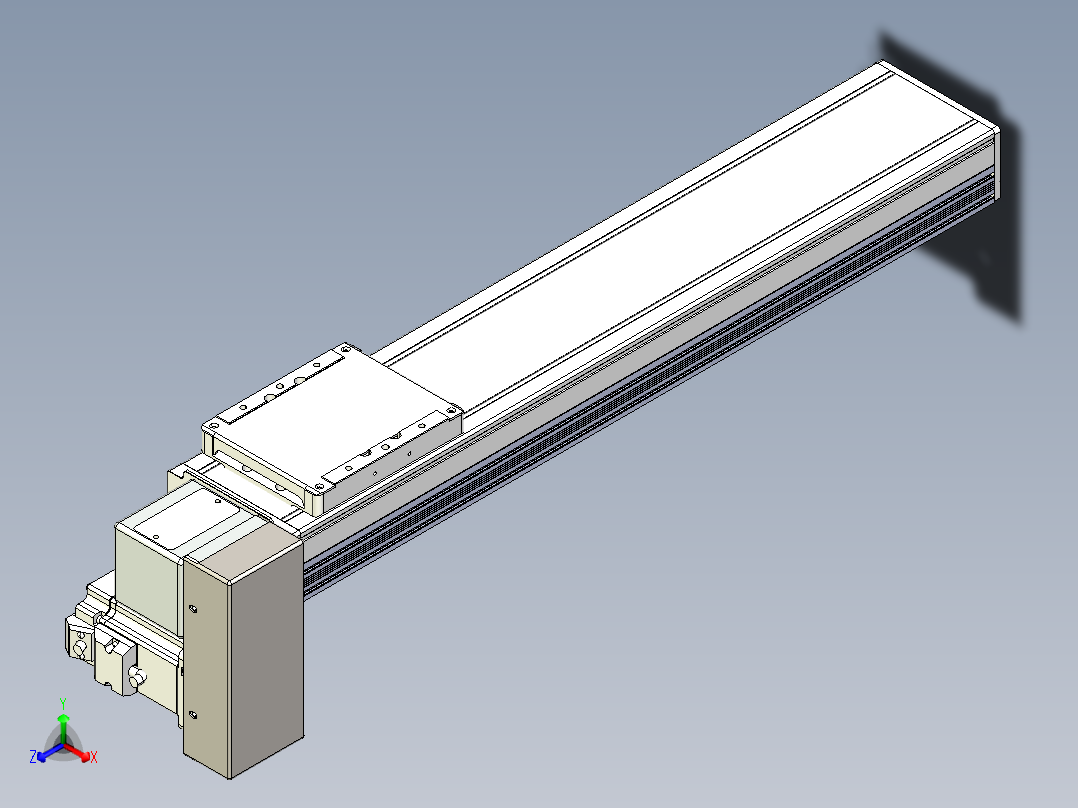 同步带全封闭直线模组TPA-HCB-105D-90-L400-RP-Y-P20-N3正等轴测图