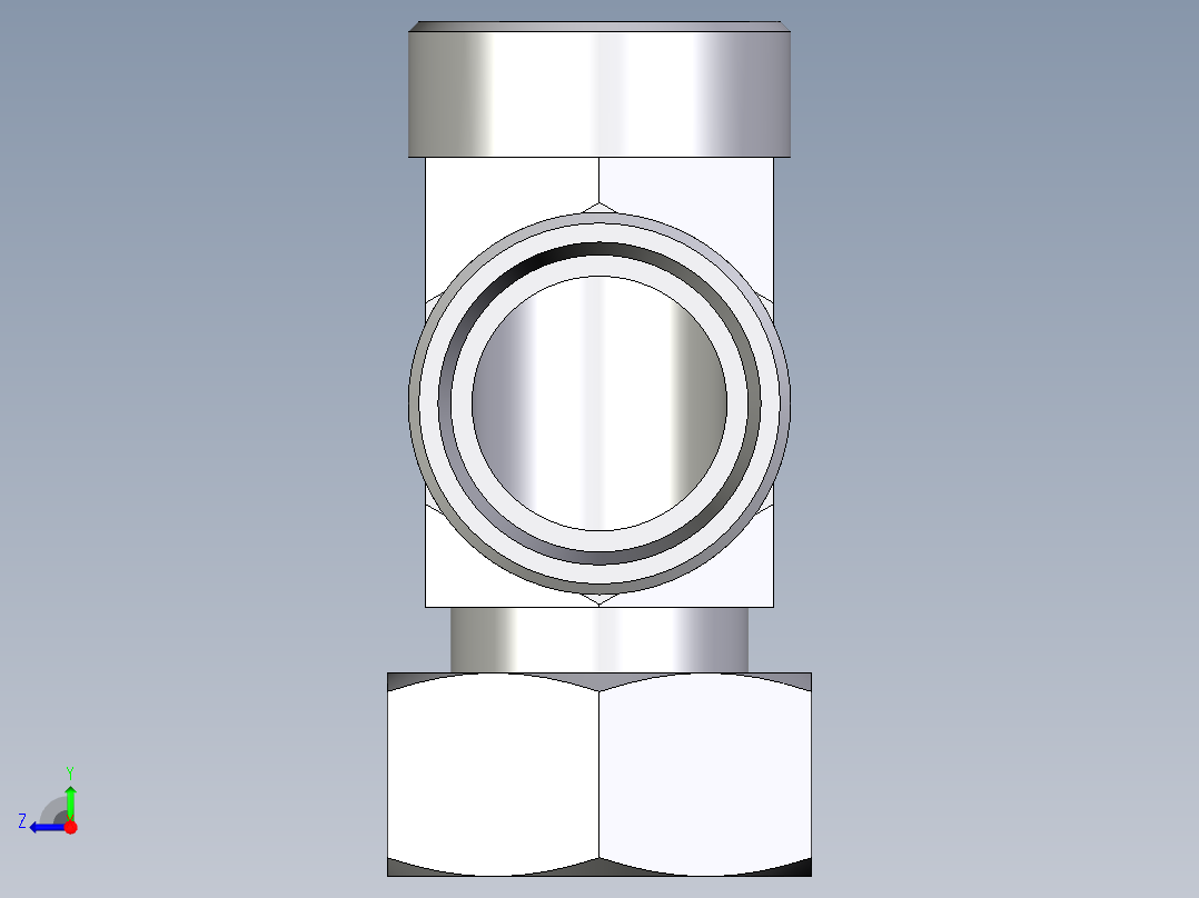 卡套式工业通用硬管接头EO_Standpipe_run_tee_EVL35LOMD71右视图