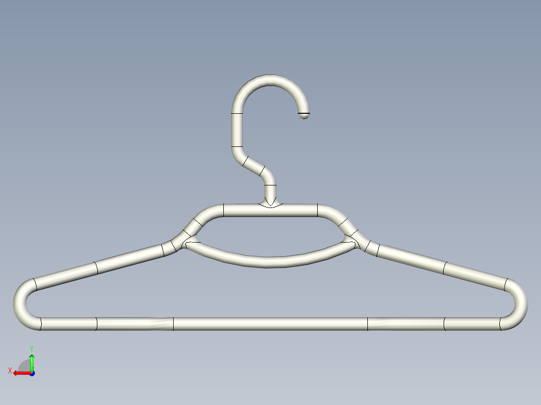 挂衣服的衣架后视图