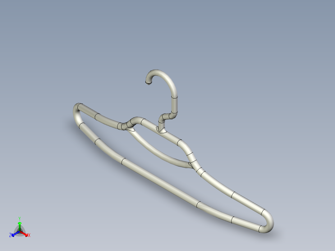 挂衣服的衣架正等轴测图