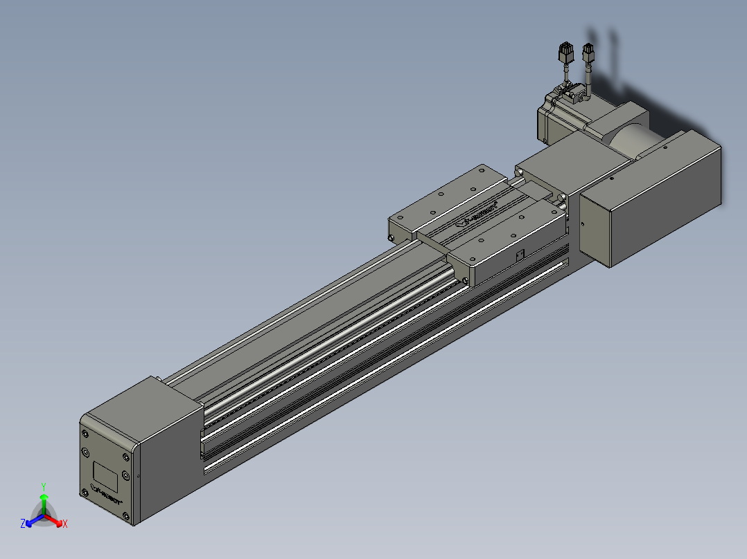 威洛博直线电机模组EB10-L224-S450-BR-ZP75-MS3-5K正等轴测图
