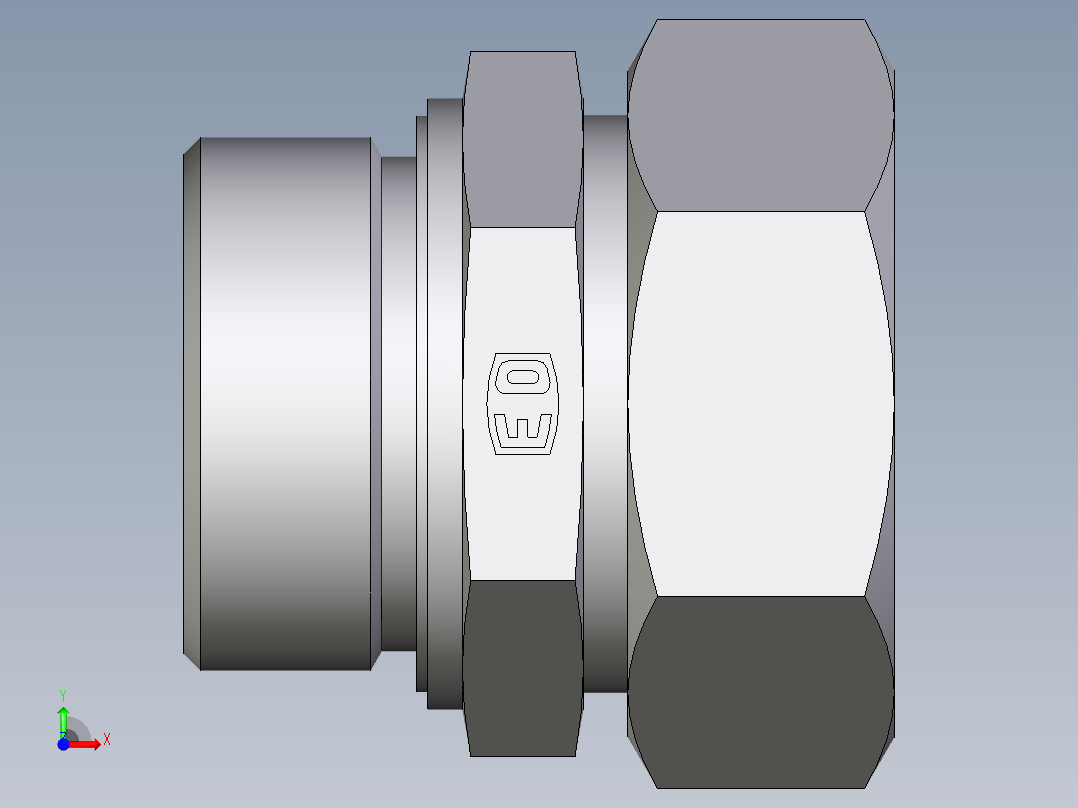 卡套式工业通用硬管接头EO_Male_Stud_connector_GE42LMEDCF前视图