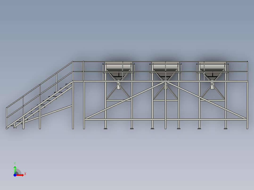 楼梯梯子3-tolvas-con-plataforma-1 2 STP前视图