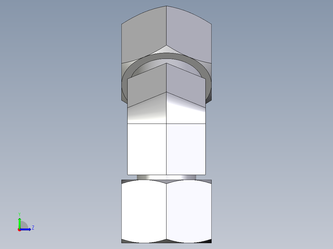 卡套式工业通用硬管接头EO_Swivel_nut_45_deg_elbow_EV12ZL71左视图
