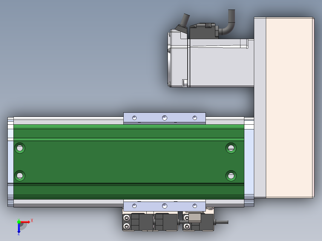 MTH丝杆半封闭模组MT75BS-BL-100W俯视图