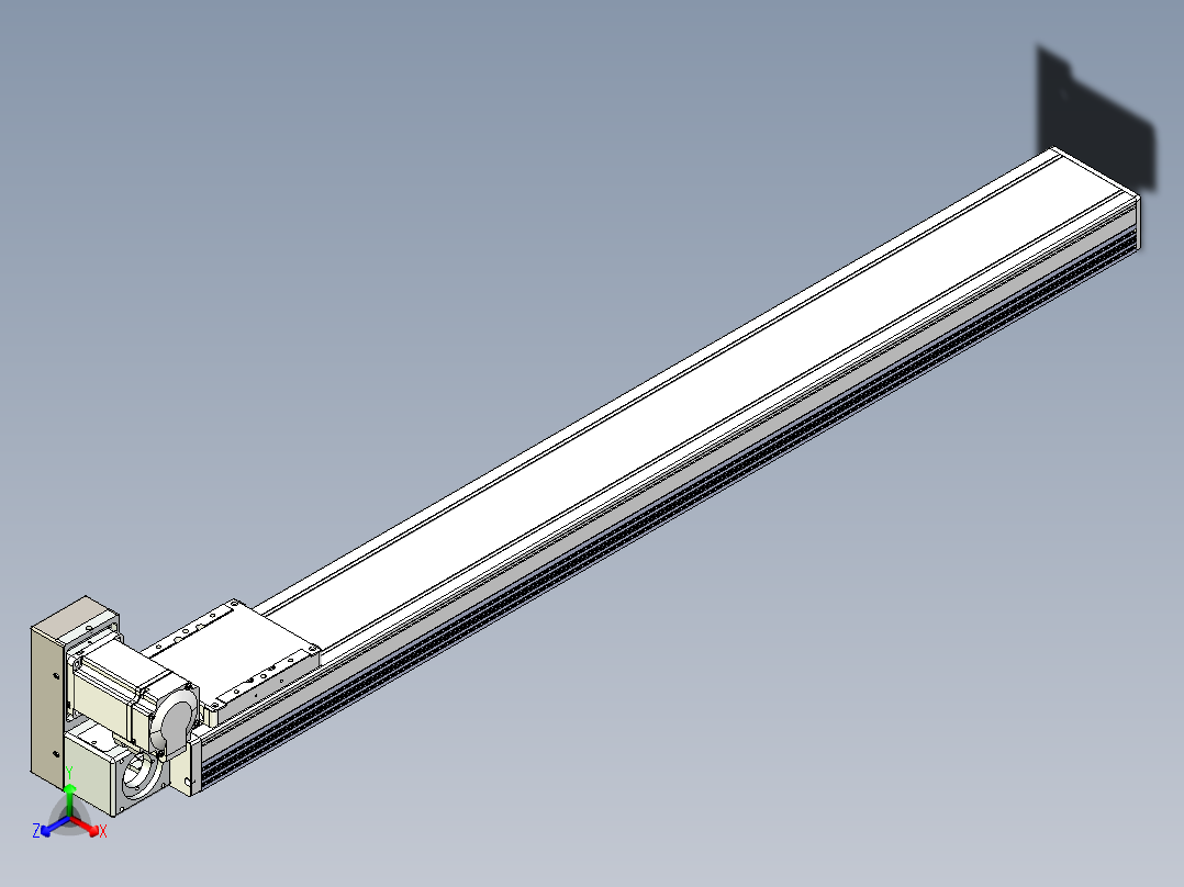 同步带全封闭直线模组TPA-HCB-105D-90-L900-LU-C-P20-N3正等轴测图