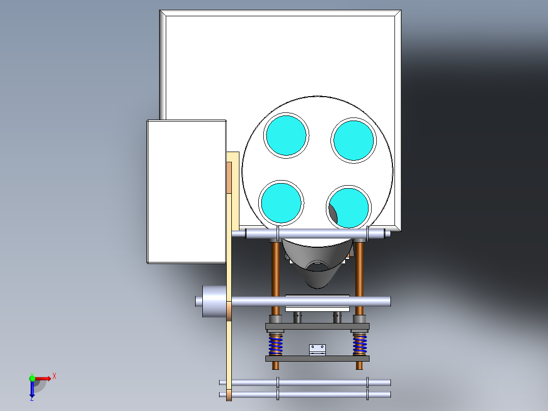 容积杯灌装封口机俯视图