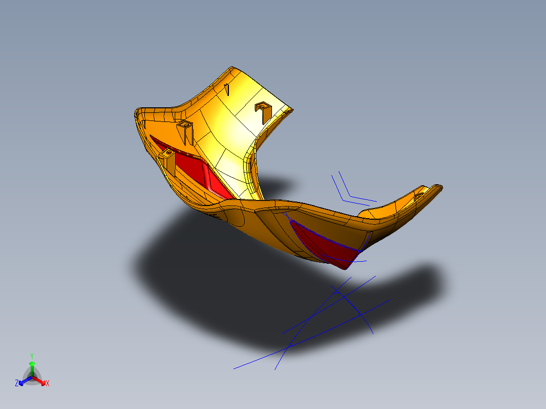 巴西本田弯梁摩托前面板正等轴测图