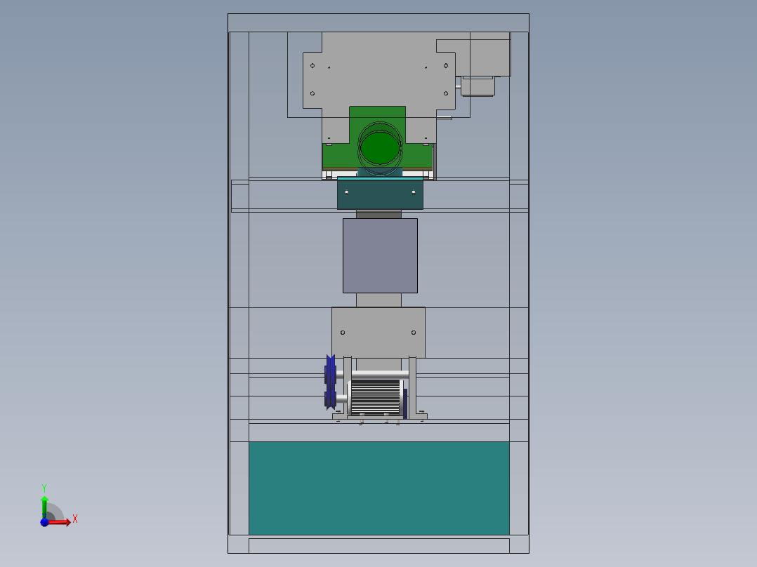 饮料瓶回收机全部图纸前视图