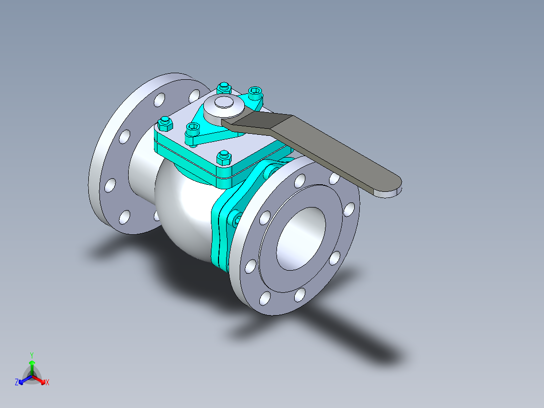 管道手动球阀-水管开关阀-手动阀门法兰连接球阀[80]主视图