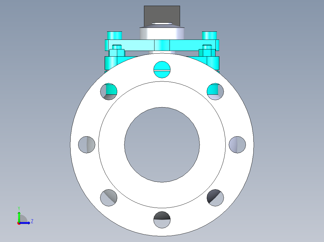 管道手动球阀-水管开关阀-手动阀门法兰连接球阀[80]左视图