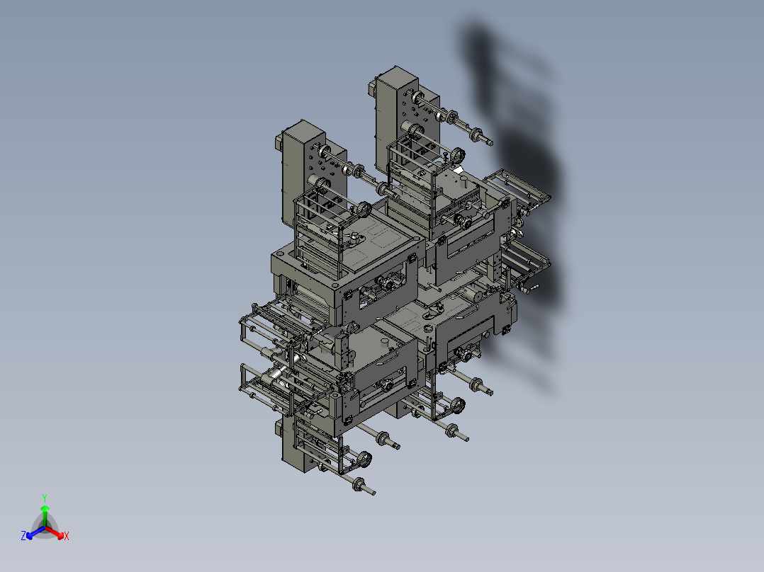 自动供料加工系统正等轴测图
