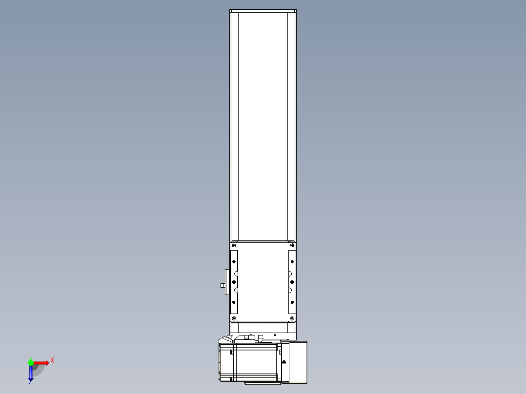 同步带全封闭直线模组TPA-HCB-105D-90-L300-RU-Y-P20-N3俯视图