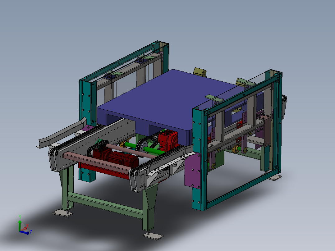 栈板托板堆叠叠盘机（实际投产）sw16可编辑主视图