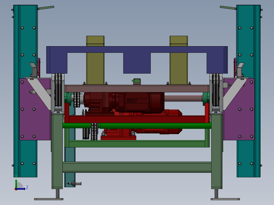 栈板托板堆叠叠盘机（实际投产）sw16可编辑左视图