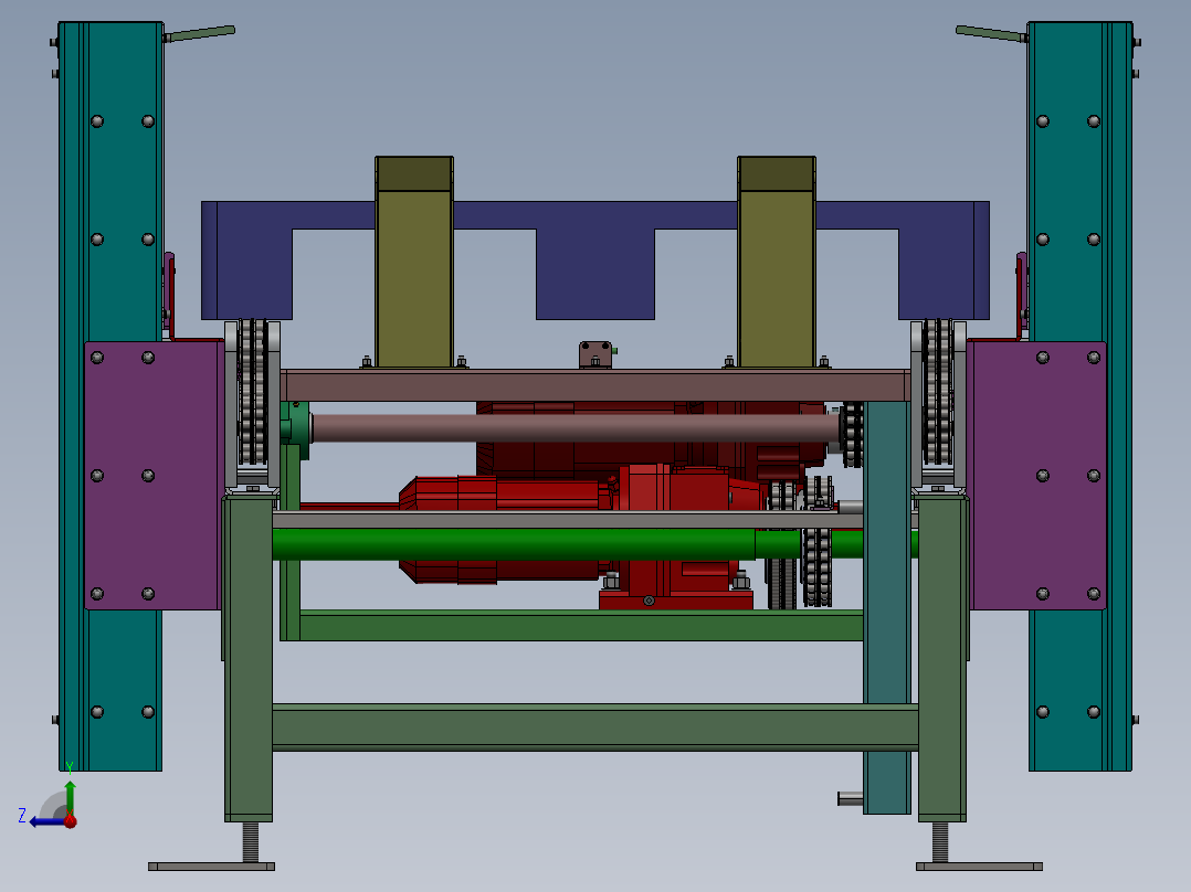 栈板托板堆叠叠盘机（实际投产）sw16可编辑右视图