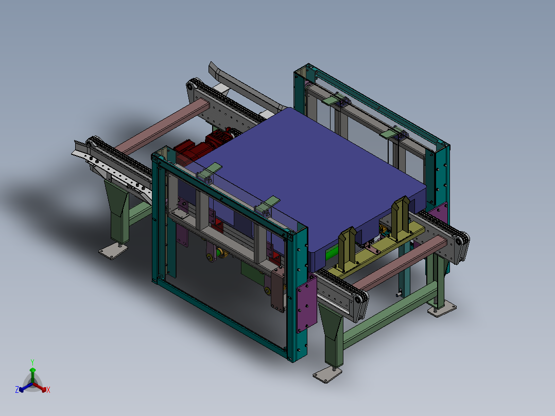 栈板托板堆叠叠盘机（实际投产）sw16可编辑正等轴测图