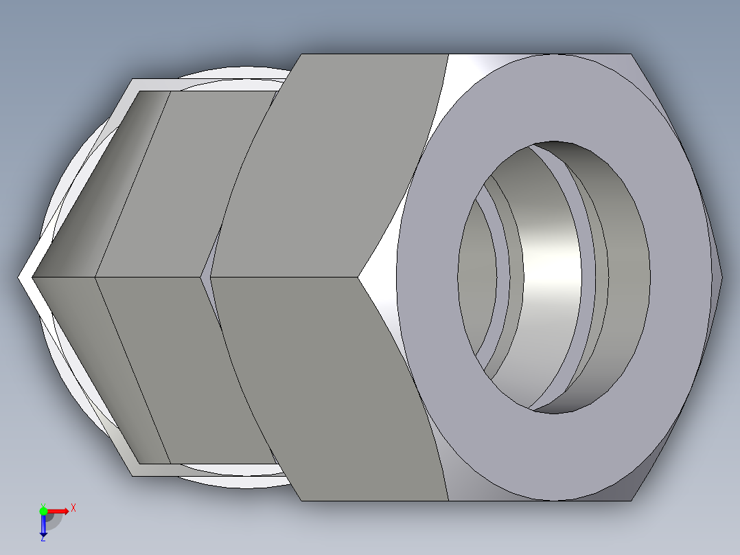 卡套式工业通用硬管接头EO_Adjustable_locknut_45_deg_elbow_VEE22LM27X2CF俯视图