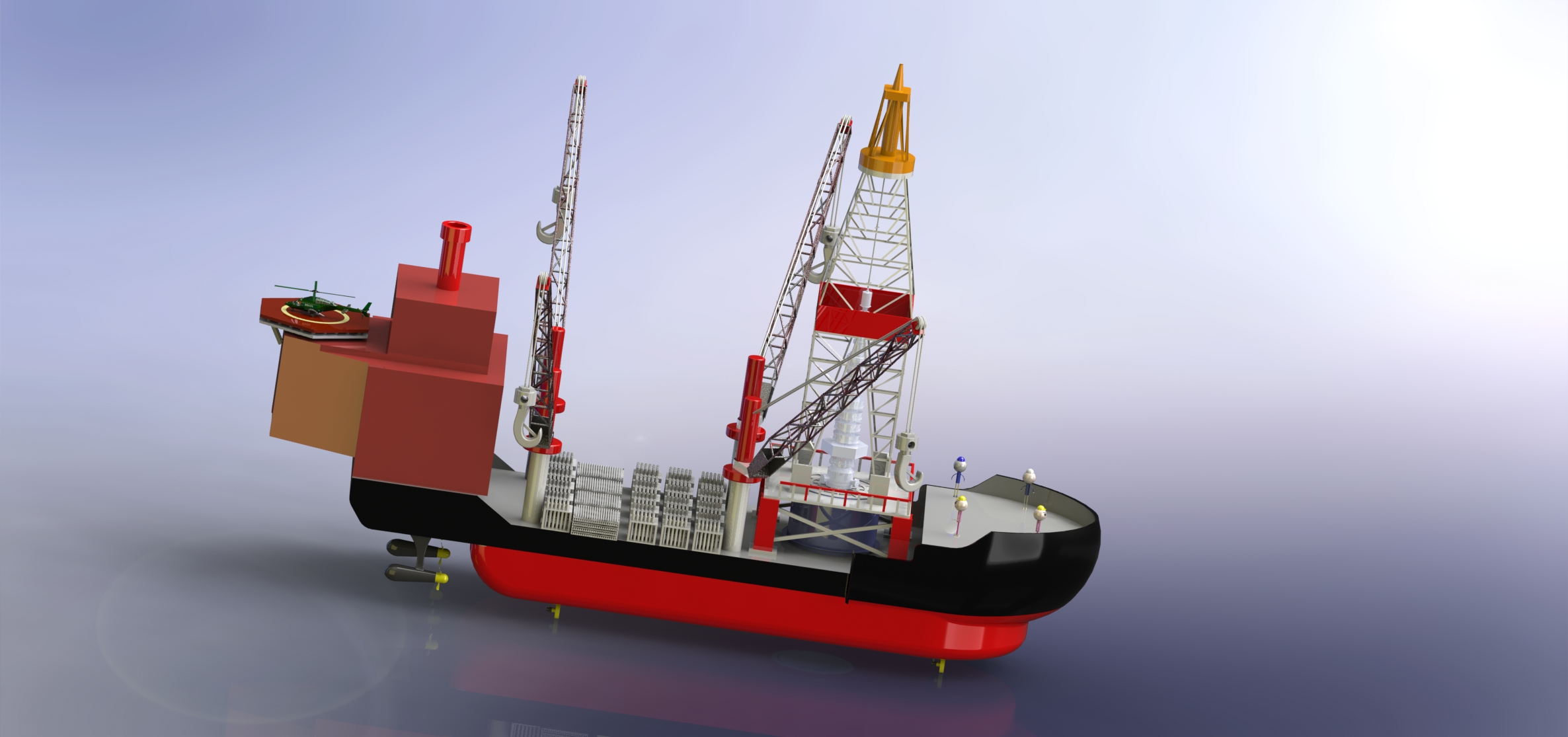 “奋进号”钻井船模型--497608--25