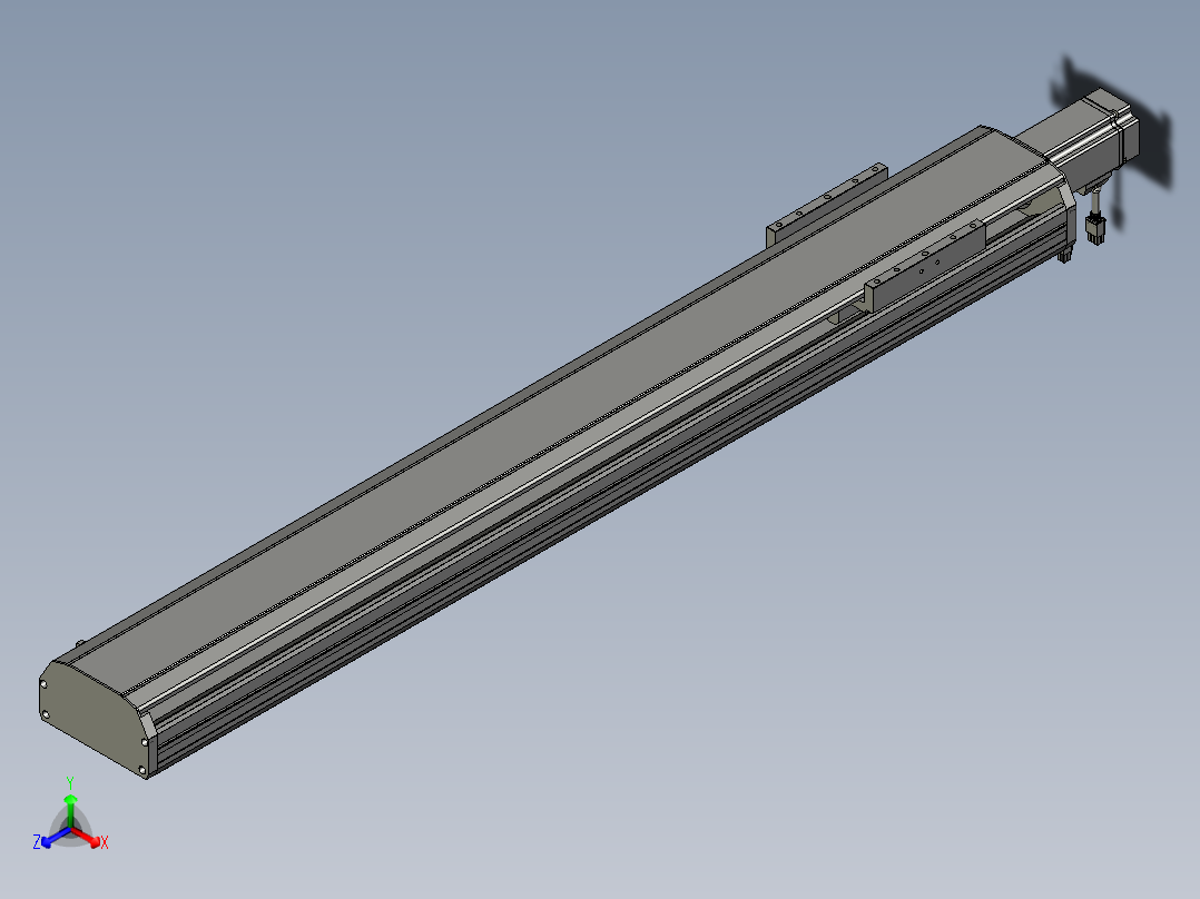 东锦丝杆传动-直线滑台模组DH135-C-L10-S850-BC-P400W-C3正等轴测图