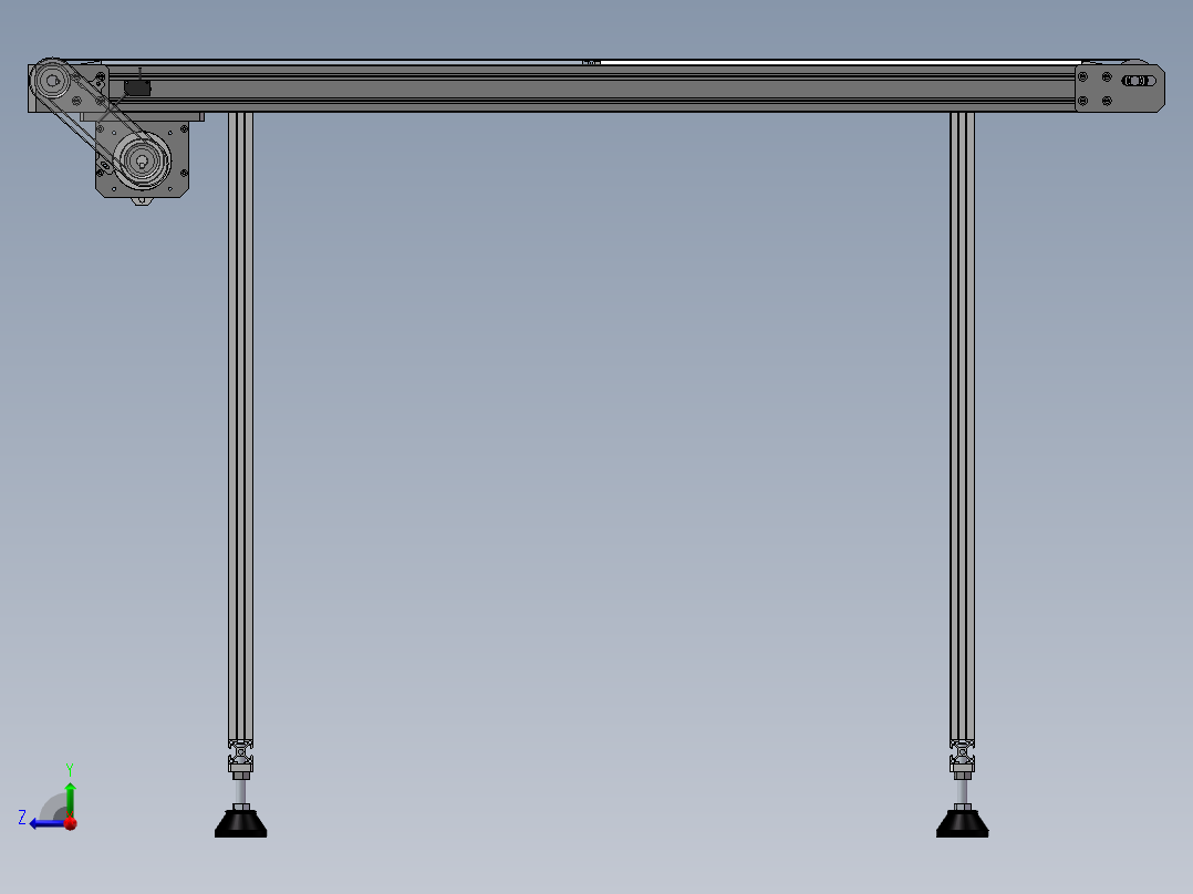 上下料流水线右视图