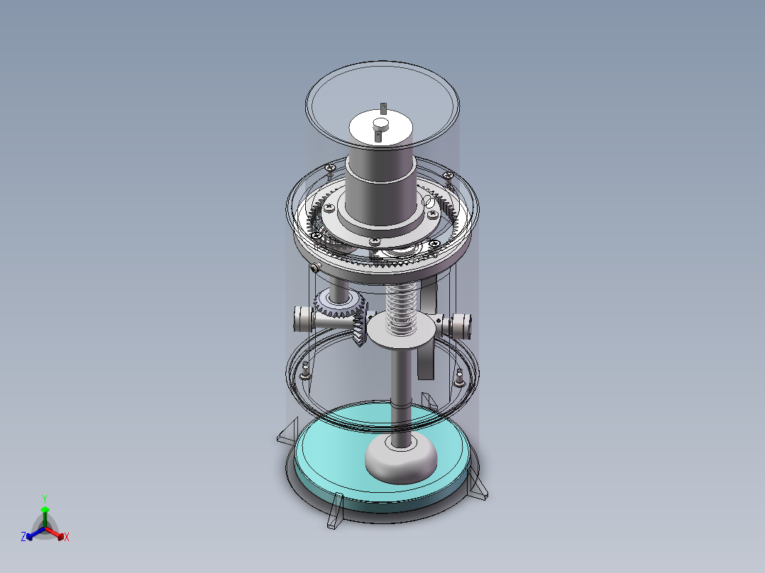 电动捣蒜机构正等轴测图