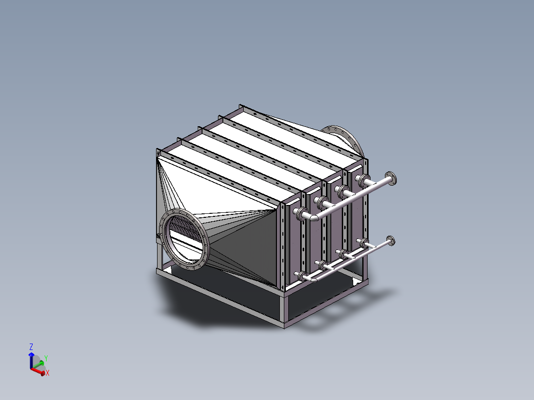 翅片换热器SW模型主视图