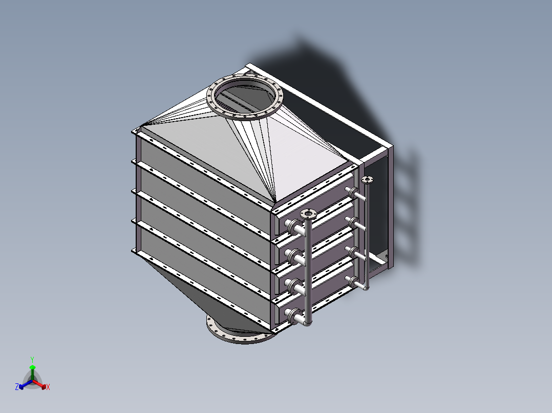 翅片换热器SW模型正等轴测图