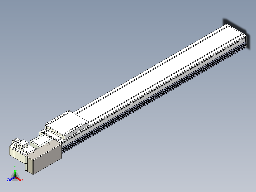 同步带全封闭直线模组TPA-HCB-105D-90-L750-MR-C-P20-N3正等轴测图