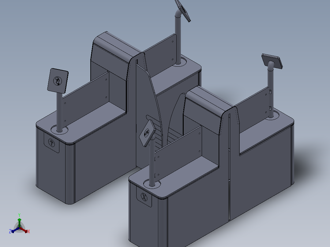 道闸门设计模型图三维SW模型主视图