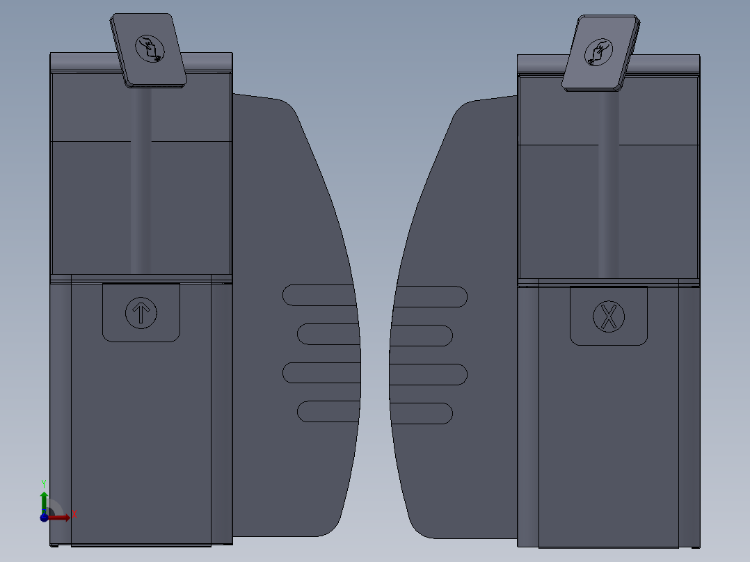 道闸门设计模型图三维SW模型前视图