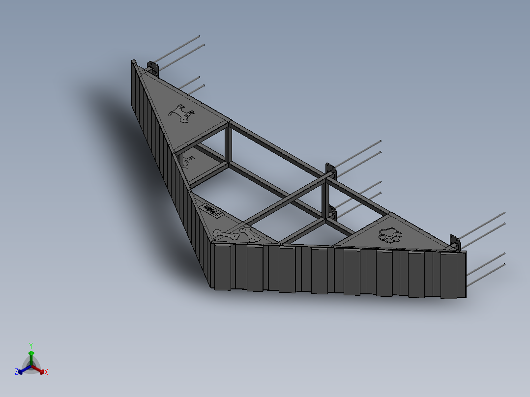 狗狗训练用梯子正等轴测图