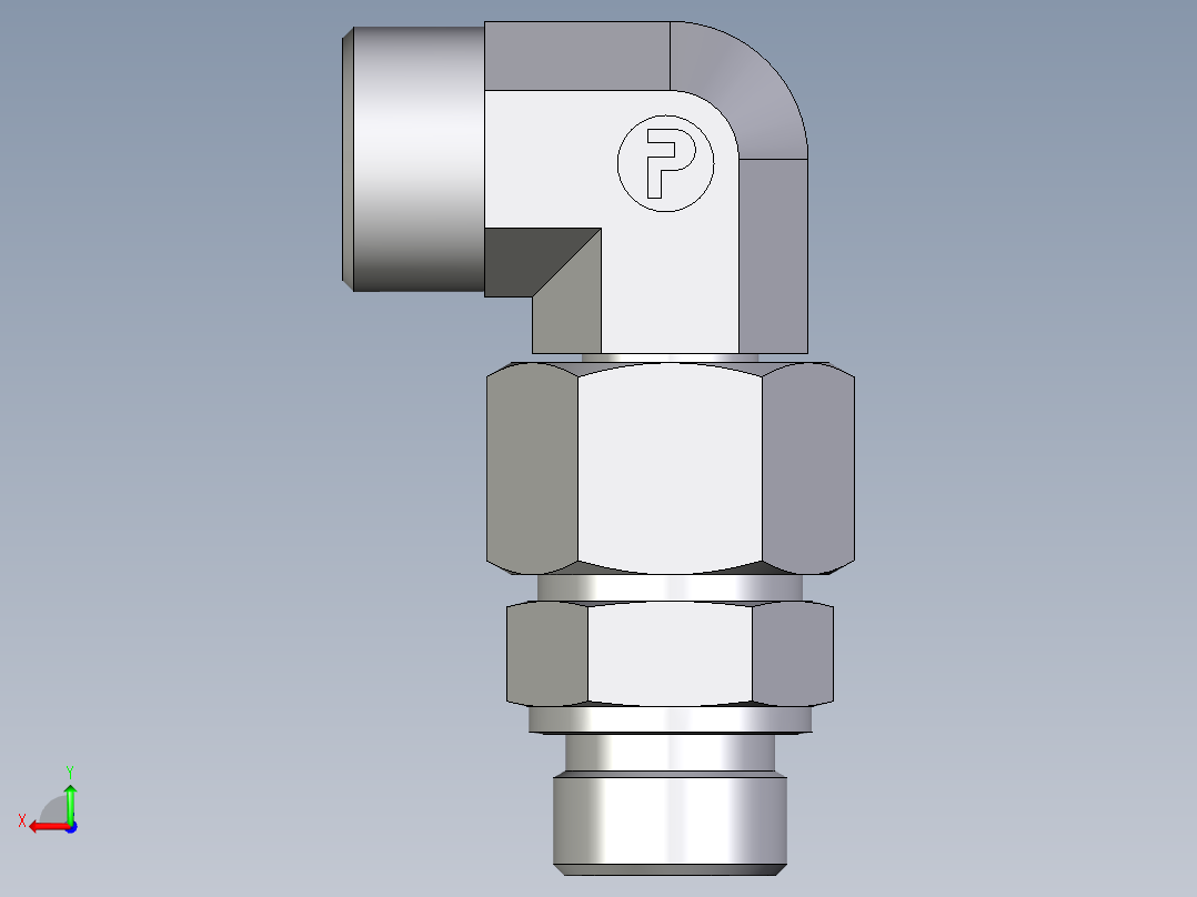 卡套式工业通用硬管接头EO_Assembled_adjustable_standpipe_elbow_EVW20SROMD71后视图