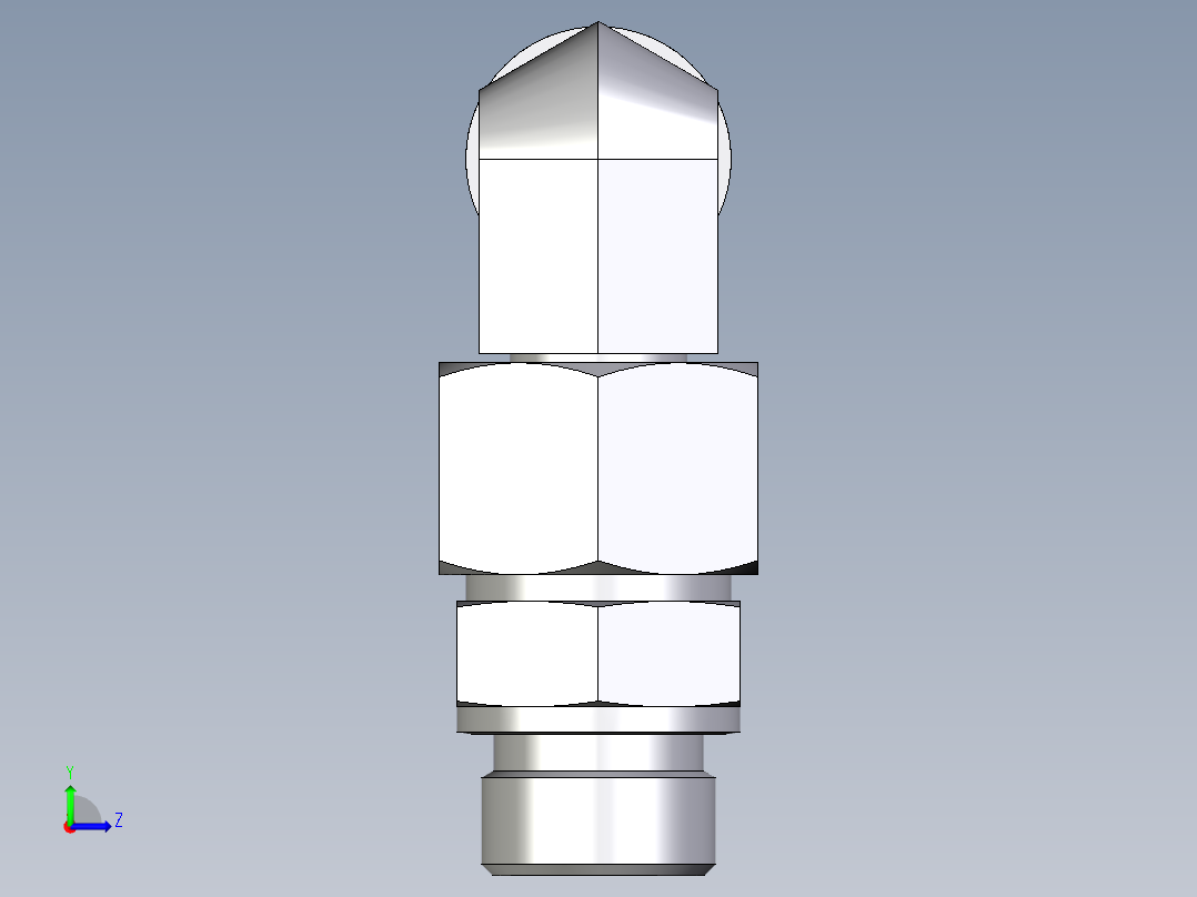 卡套式工业通用硬管接头EO_Assembled_adjustable_standpipe_elbow_EVW20SROMD71左视图