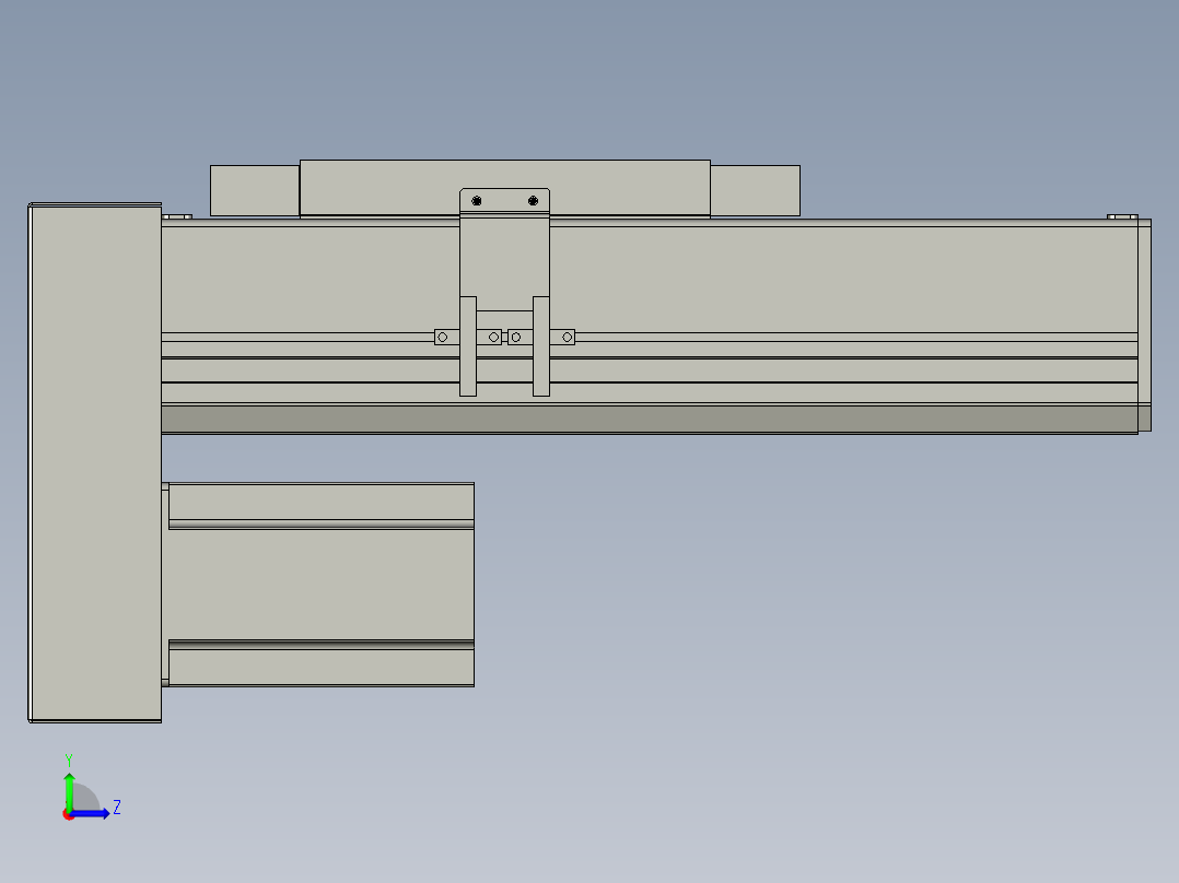 直线模组LHC17-S100-D设计图纸左视图
